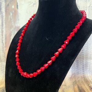 Vintage Red Beaded Necklace